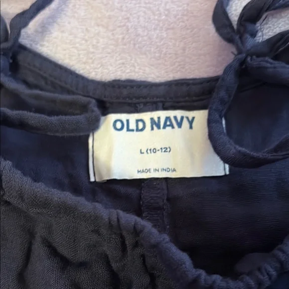 Old Navy Dark Blue Tie-Strap Romper - Picture 2 of 6